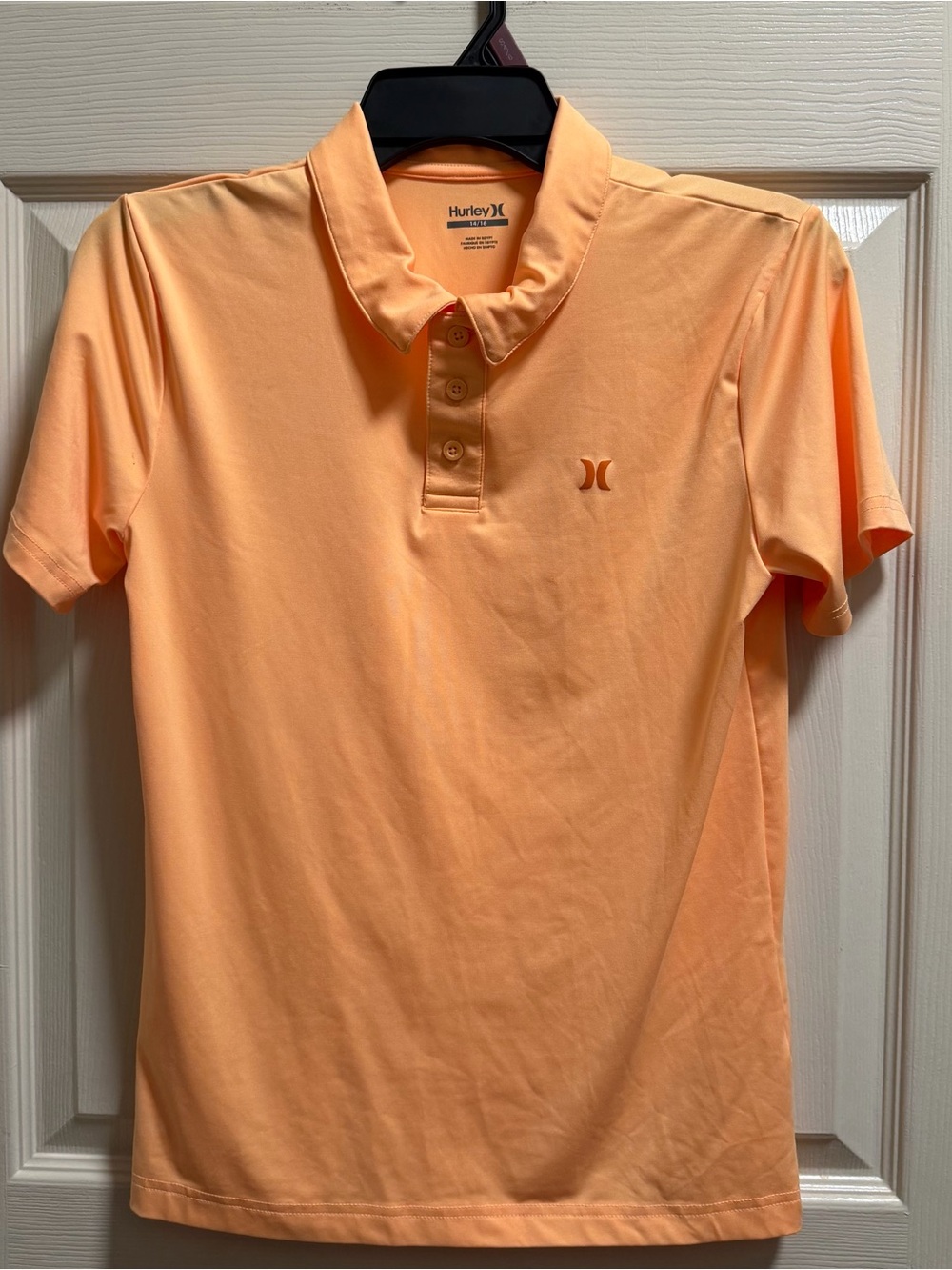 Hurley boys XL Peach-Orange Short Sleeve Polo